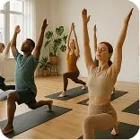 people are stretching